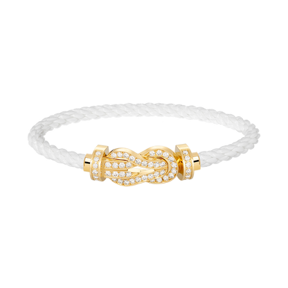 [AuraEcho]CHANCE LARGE 8 FIGURE BUCKLE FULLDIAMOND BRACELET GOLD