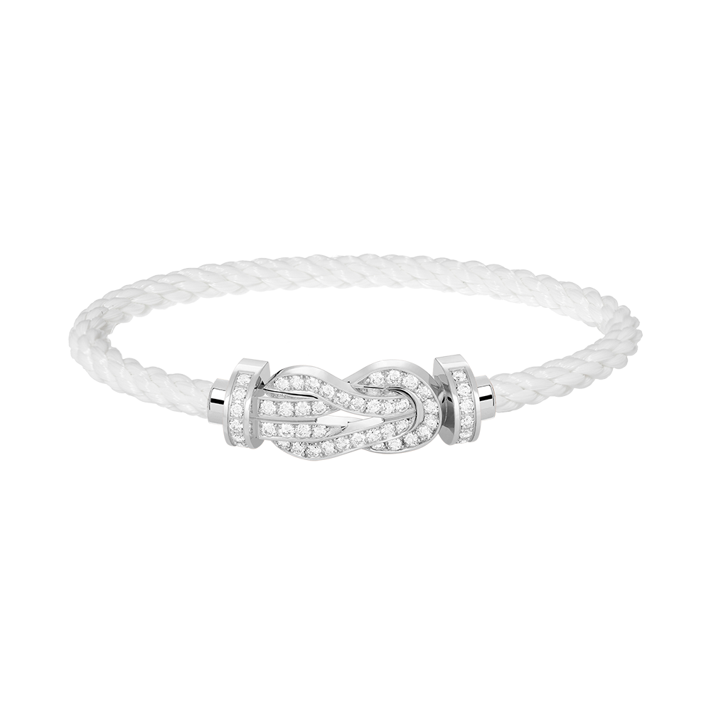 [AuraEcho]CHANCE LARGE 8 FIGURE BUCKLE FULL DIAMOND BRACELET SILVER