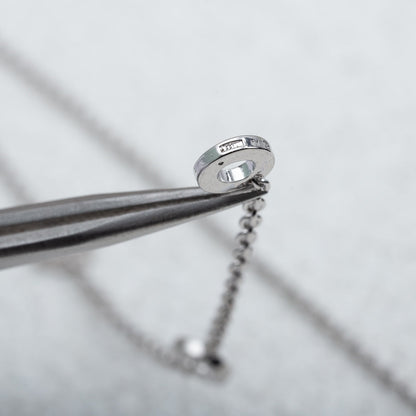 [AuraEcho]PARENTESI NECKLACE SILVER DIAMOND