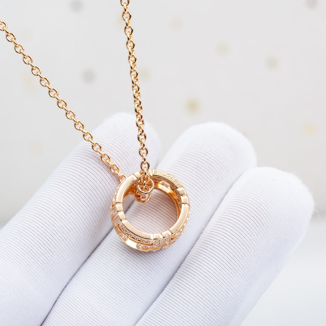[AuraEcho]PARENTESI NECKLACE PINK GOLD DIAMOND