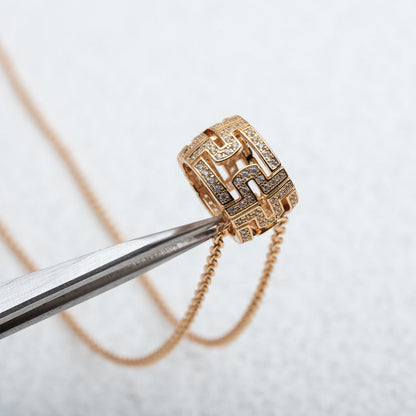 [AuraEcho]PARENTESI NECKLACE PINK GOLD DIAMOND