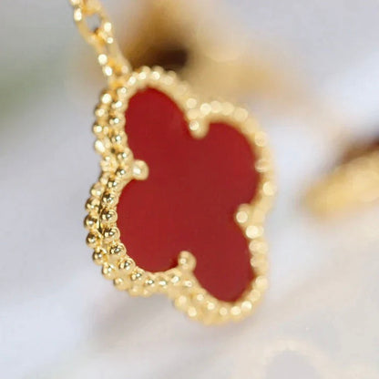 [AuraEcho]CLOVER  2 MOTIF  TIGER EYE CARNELIAN EARRINGS