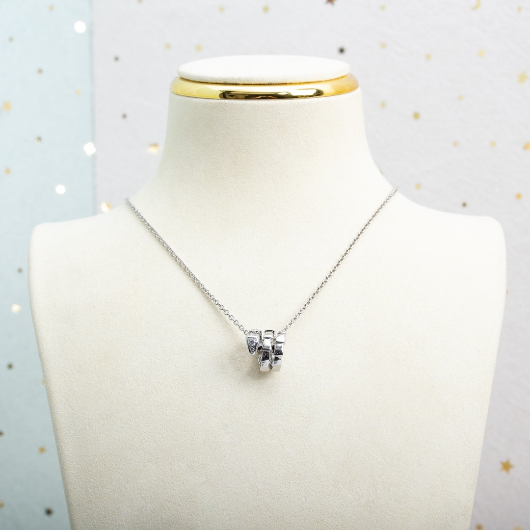 [AuraEcho]SERPENTI SILVER NECKLACE DIAMOND