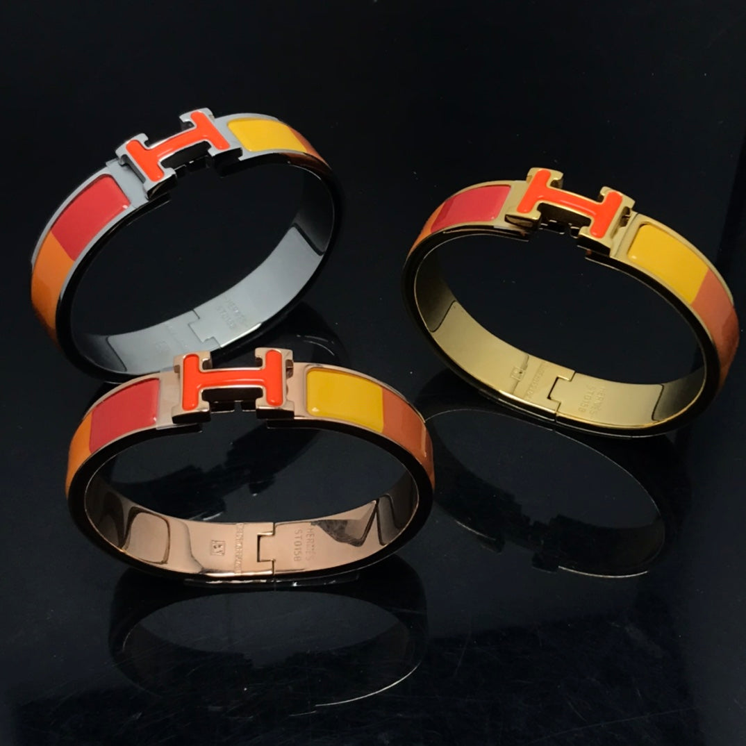 [AuraEcho]H BRACELET ORANGE RAINBOW CERAMIC