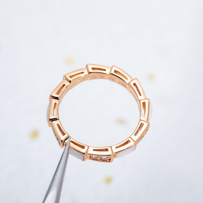 [AuraEcho]SERPENTI RING PINK GOLD DIAMOND MOP 3MM