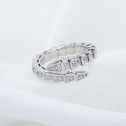 [AuraEcho]SERPENTI RING SILVER DIAMOND PAVED 4MM