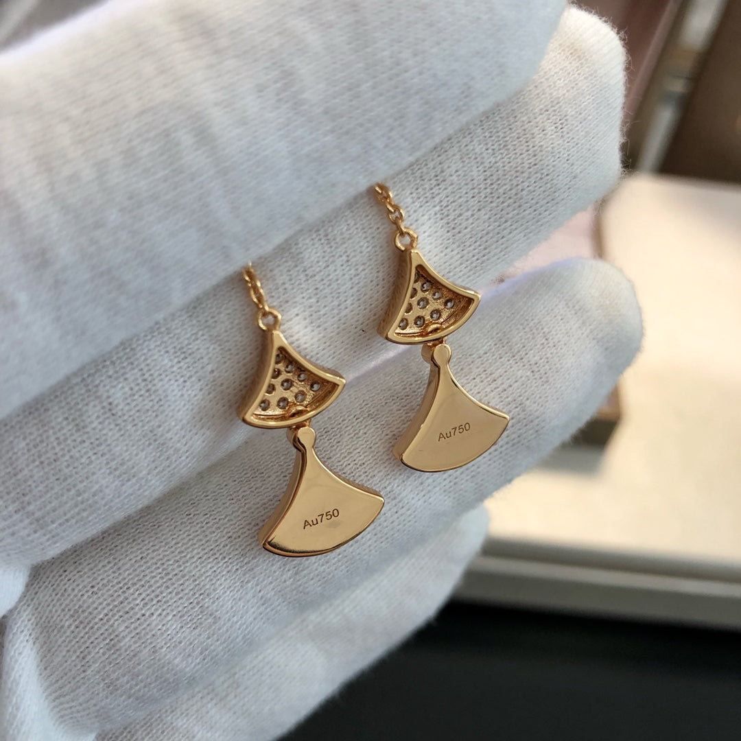 [AuraEcho]DREAM EARRINGS 3 MOTIFS DIAMOND MOP PINK GOLD