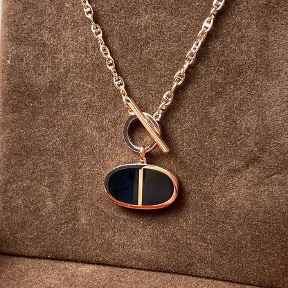 [AuraEcho]CHAINE VERSO BLACK CERAMIC NECKLACE