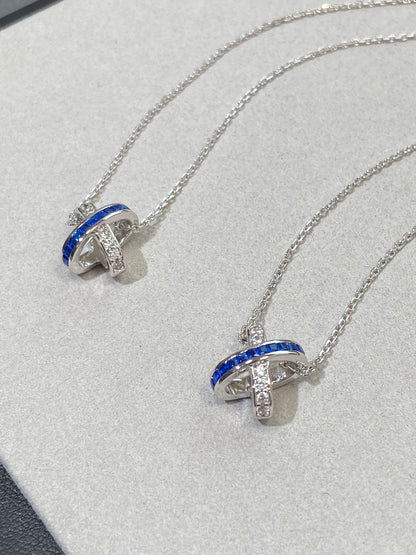 [AuraEcho]LIENS DIAMOND SILVER NECKLACE