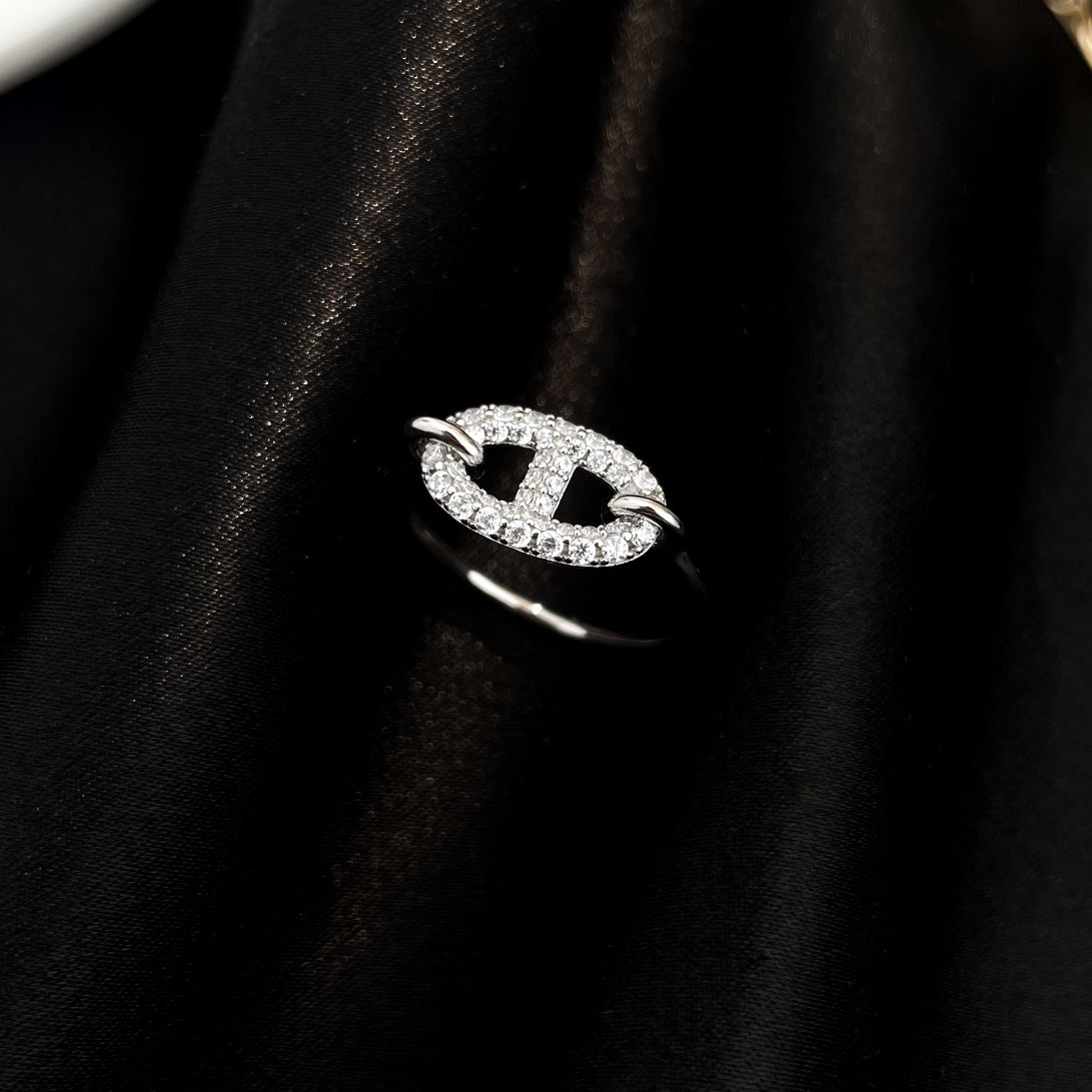 [AuraEcho]RONDE SMALL SILVER DIAMOND RING