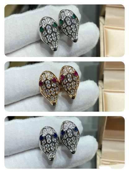 [AuraEcho]SERPENT DIAMOND STUD EARRINGS