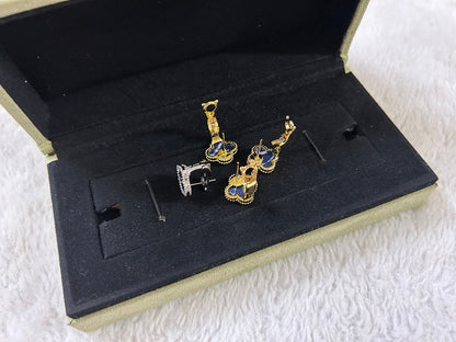 [AuraEcho]CLOVER PIETERSITE MEDIUM STUD EARRINGS