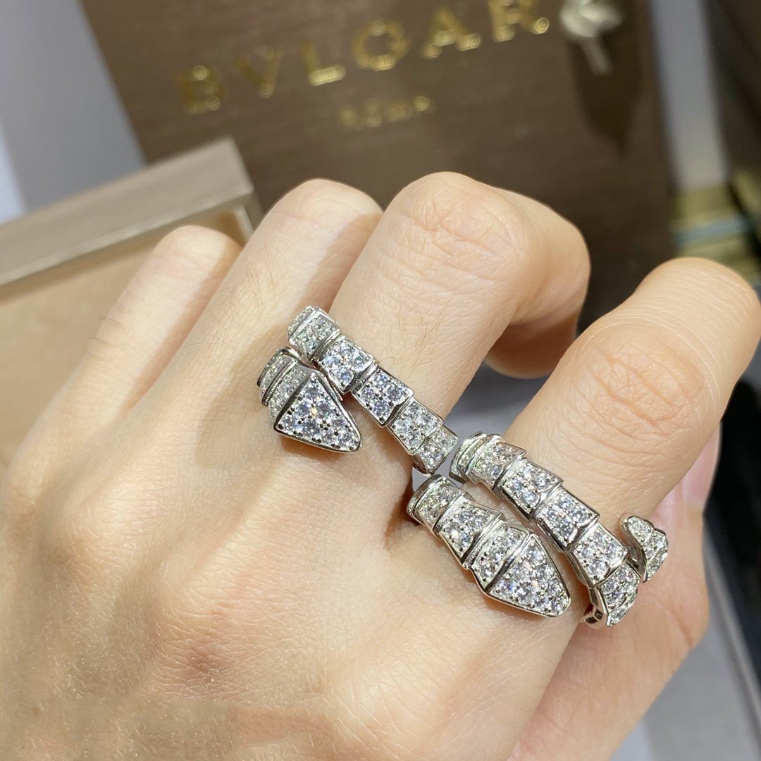 [AuraEcho]SERPENTI RING SILVER DIAMOND PAVED