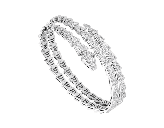 [AuraEcho]SERPENTI BRACELET SILVER DIAMOND DOUBLE ROW