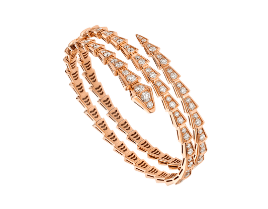 [AuraEcho]SERPENTI BRACELET PINK GOLD DIAMOND DOUBLE ROW