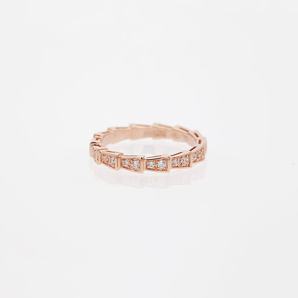 [AuraEcho]SERPENTI RING PINK GOLD DIAMOND PAVED 3MM