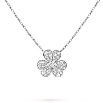 [AuraEcho]CLOVER DIAMOND NECKLACE SILVER