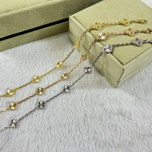 [AuraEcho]CLOVER 6 MOTIF DIAMOND BRACELET
