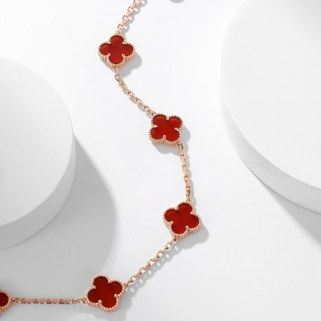 [AuraEcho]CLOVER 10 MOTIFS CARNELIAN NECKLACE