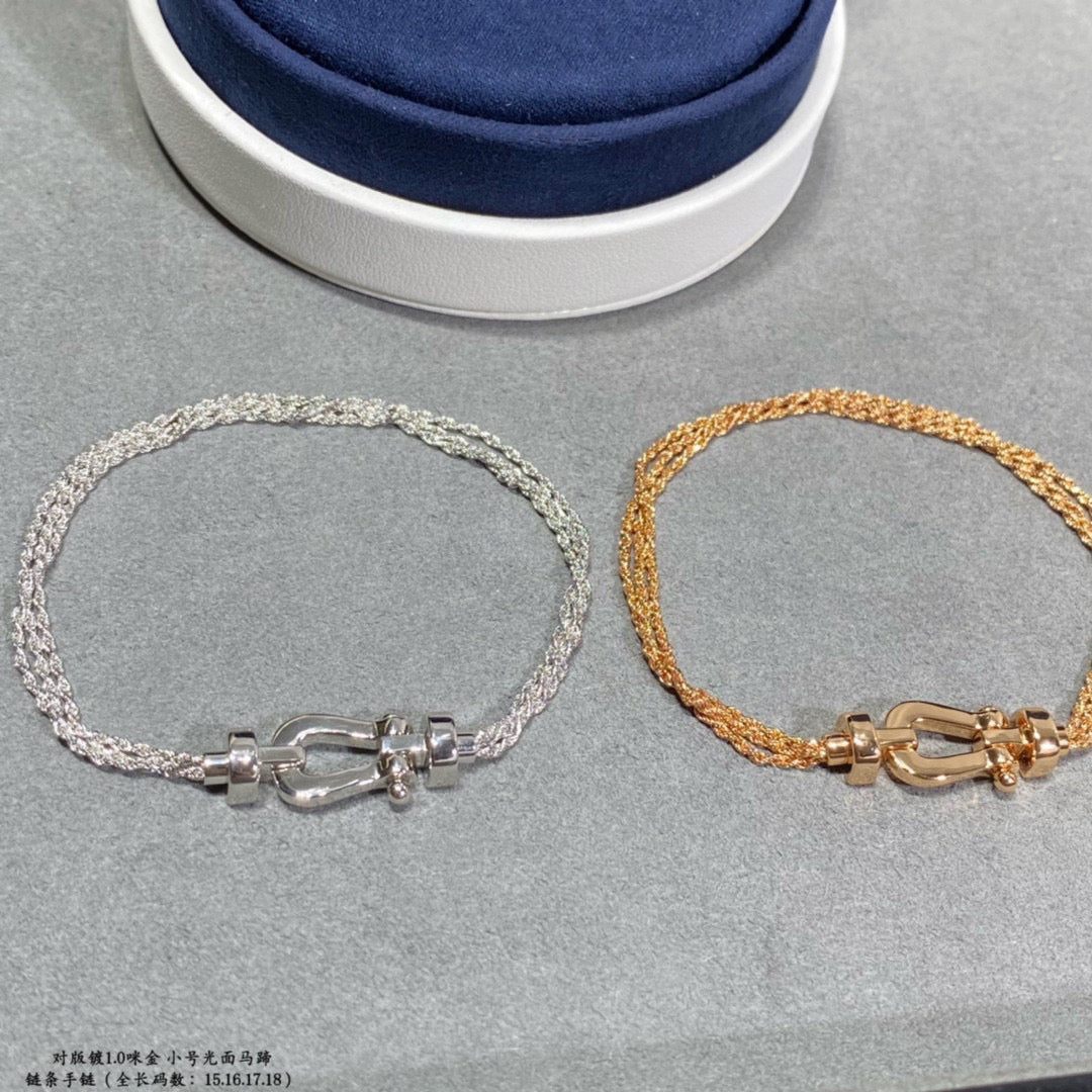 [AuraEcho]FORCE SMALL HORSESHOE  DIAMOND CHAIN ROPE BRACELET