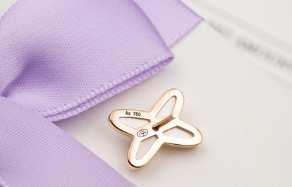 [AuraEcho]JEUX DE WHITE MOP ROSE GOLD DIAMOND EARRINGS