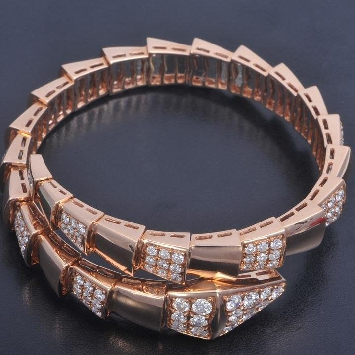 [AuraEcho]SERPENTI WIDE BRACELET PINK GOLD DIAMOND