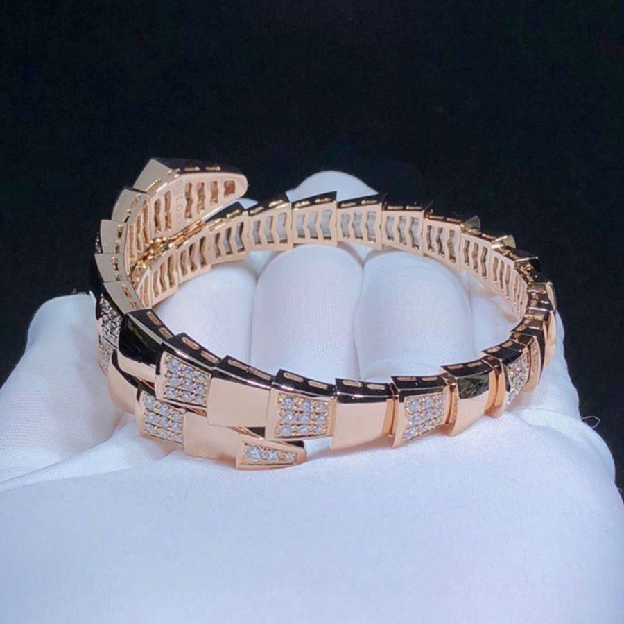 [AuraEcho]SERPENTI WIDE BRACELET PINK GOLD DIAMOND