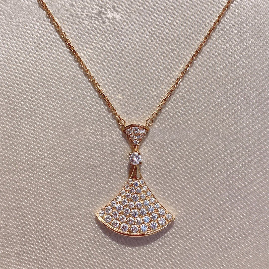 [AuraEcho]DREAM NECKLACE PINK GOLD FULL DIAMOND