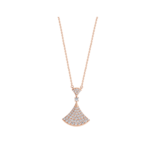 [AuraEcho]DREAM NECKLACE PINK GOLD FULL DIAMOND