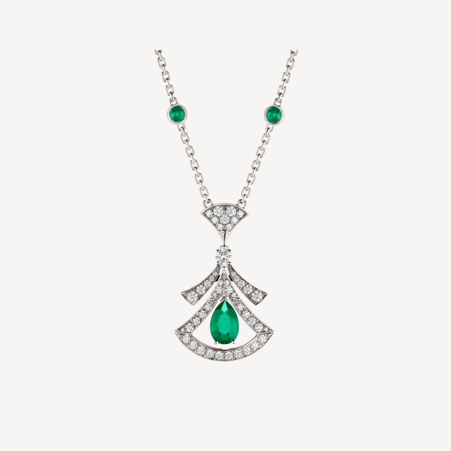 [AuraEcho]DREAM NECKLACE MALACHITE DIAMOND SILVER