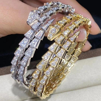 [AuraEcho]SERPENTI BRACELET GOLD DIAMOND DOUBLE ROW