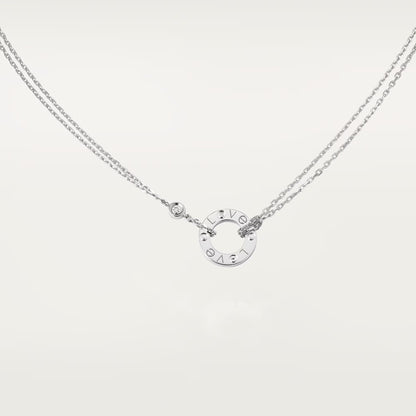 [AuraEcho]LOVE NECKLACE 16MM 2 DIAMONDS