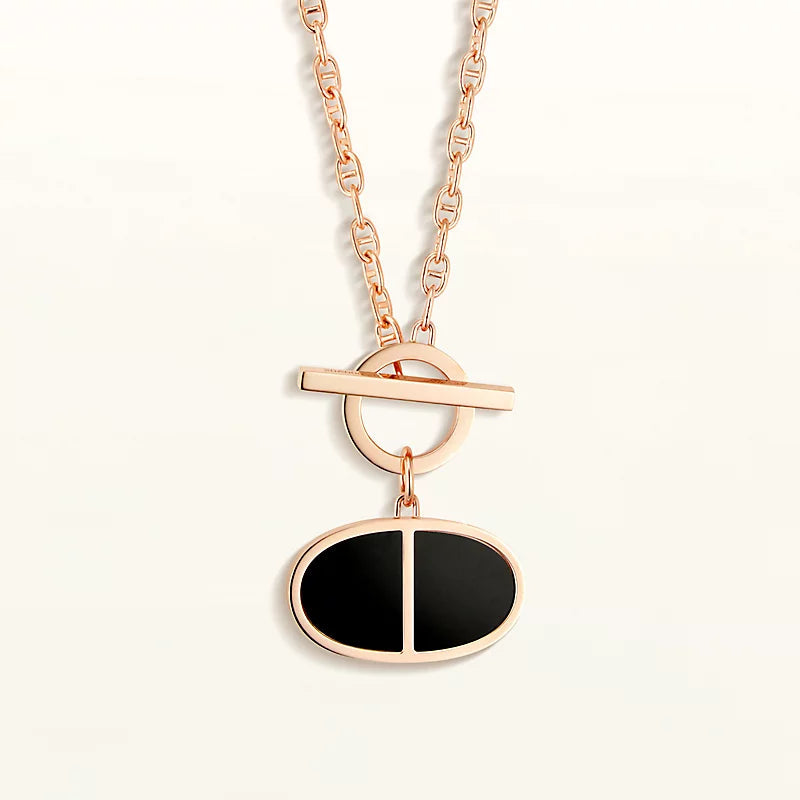 [AuraEcho]CHAINE VERSO BLACK CERAMIC NECKLACE