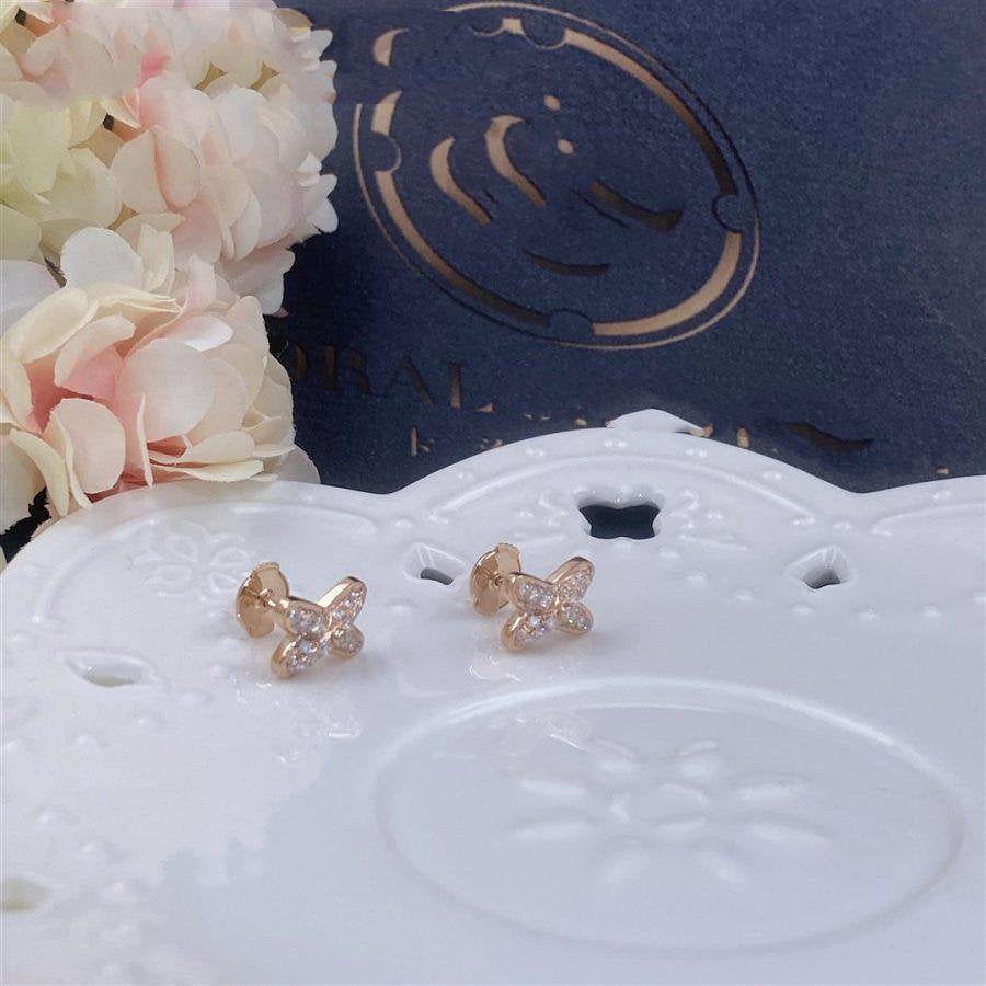 [AuraEcho]JEUX DE PINK GOLD DIAMOND EARRINGS