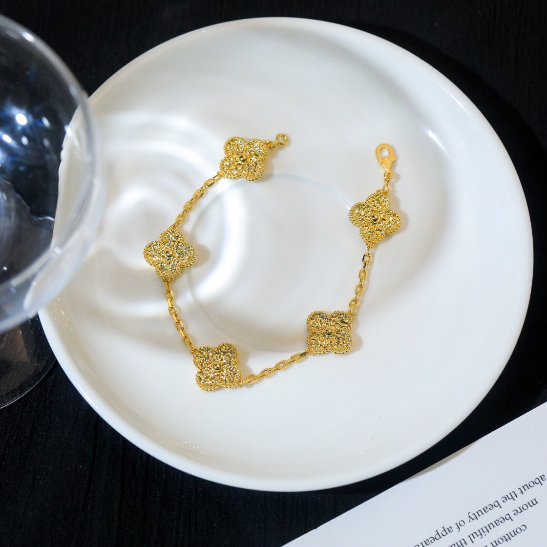 [AuraEcho]CLOVER 5 MOTIFS BRONZING BRACELET