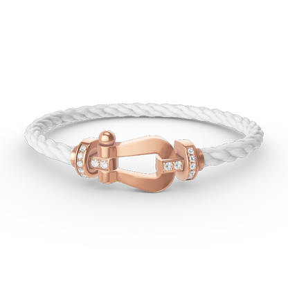 [AuraEcho]FORCE LARGE HORSESHOE HALF DIAMOND BRACELET ROSE GOLD