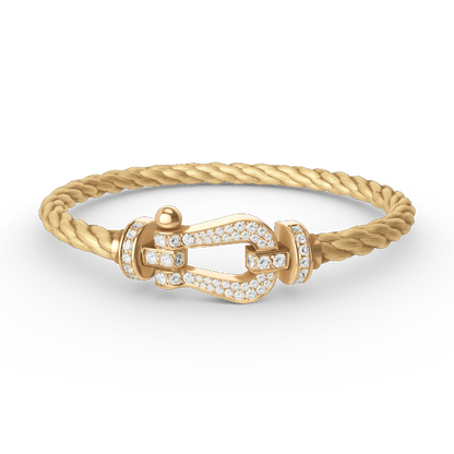 [AuraEcho]FORCE LARGE HORSESHOE FULL DIAMOND BRACELET GOLD