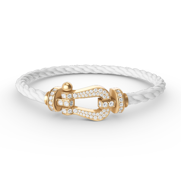[AuraEcho]FORCE LARGE HORSESHOE FULL DIAMOND BRACELET GOLD