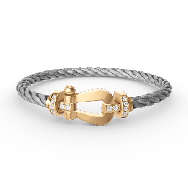 [AuraEcho]FORCE LARGE HORSESHOE HALF DIAMOND BRACELET GOLD