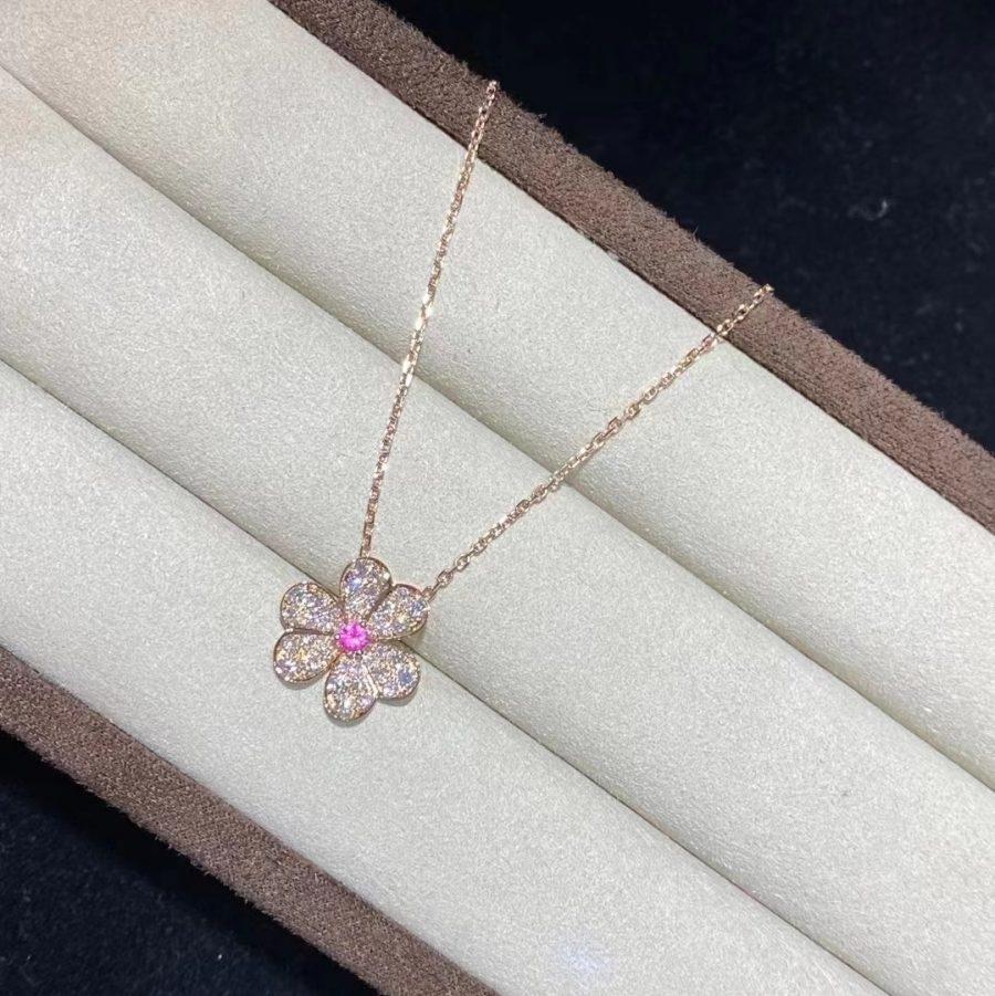 [AuraEcho]FRIVOLE ROSE GOLD FLOWER DIAMOND NECKLACE